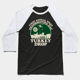 Thanksgiving Turkey Drop vintage Baseball T-Shirt